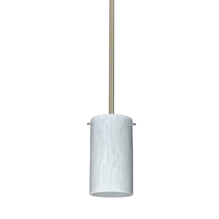 Stilo 7 Stem Pendant, Carrera, Satin Nickel Finish, 1x5W LED